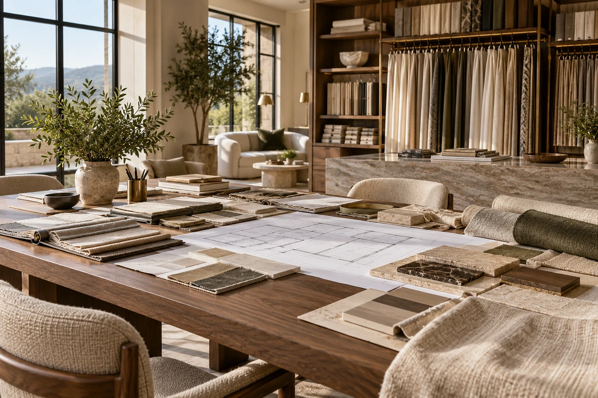 Sheer curtains and drapery in a considered residential living space.